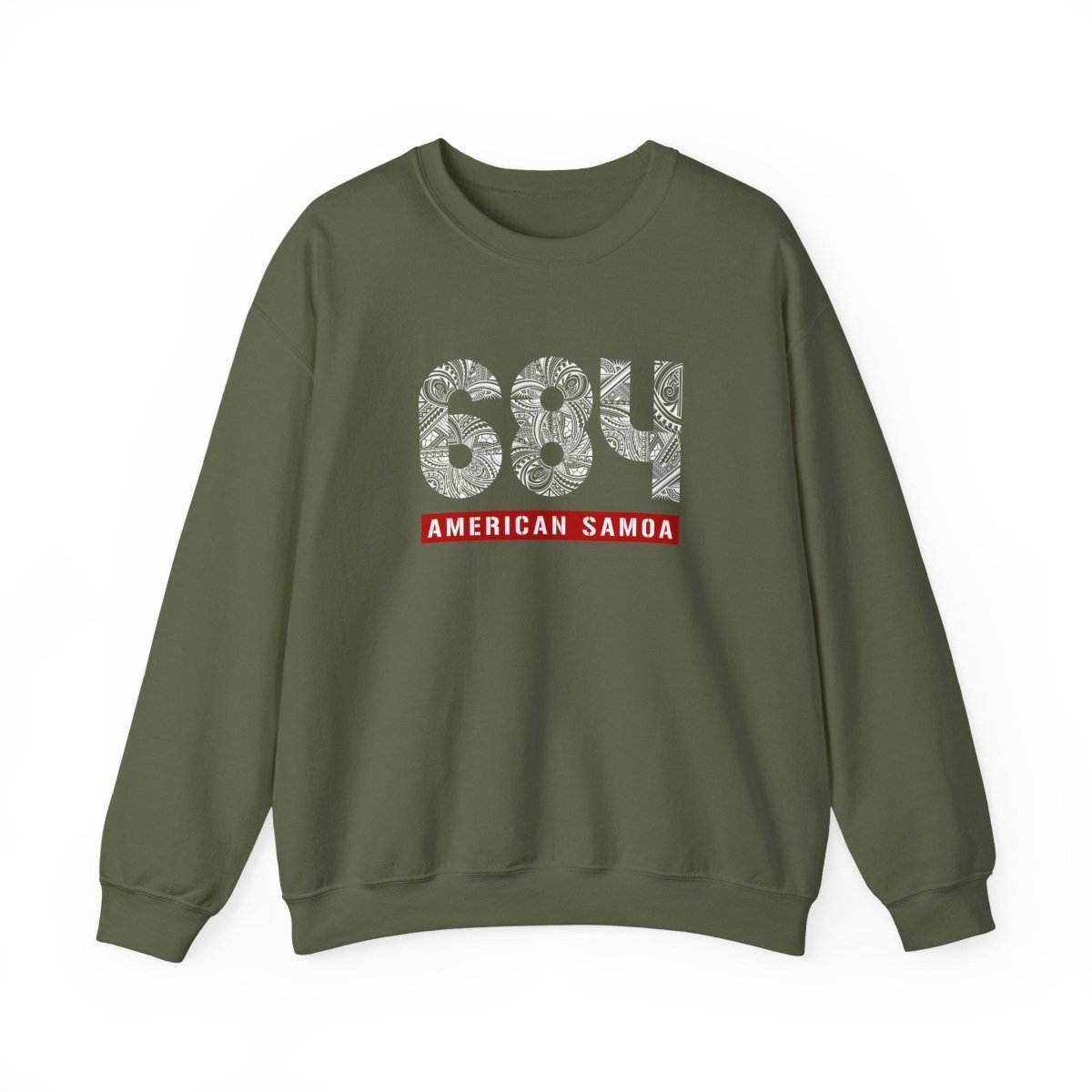 Unisex heavy sweatshirt by Monster Digital featuring American Samoa 684 design in dark heather color, personalized and comfortable.