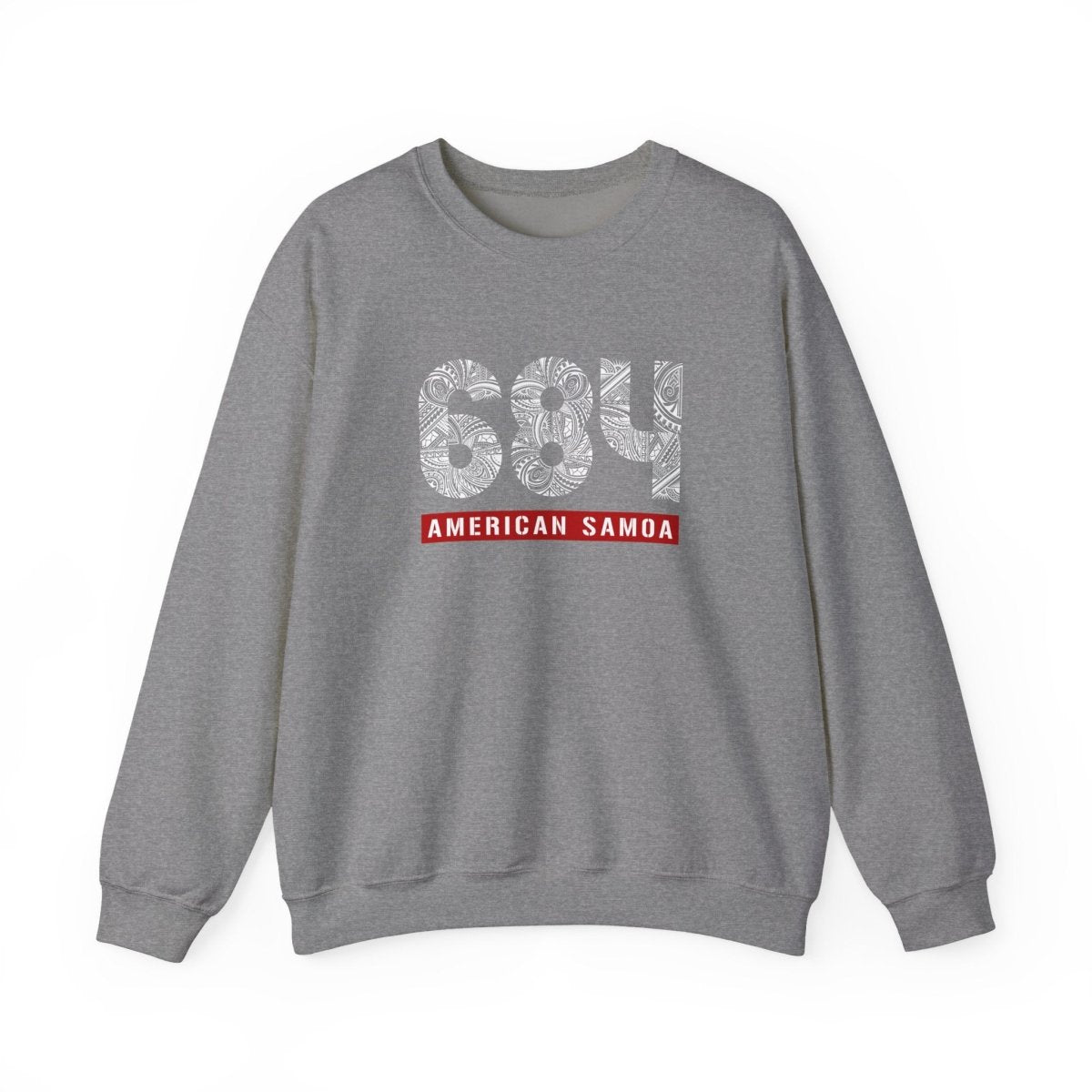 Unisex heavy sweatshirt by Monster Digital featuring American Samoa 684 design in dark heather color, personalized style.