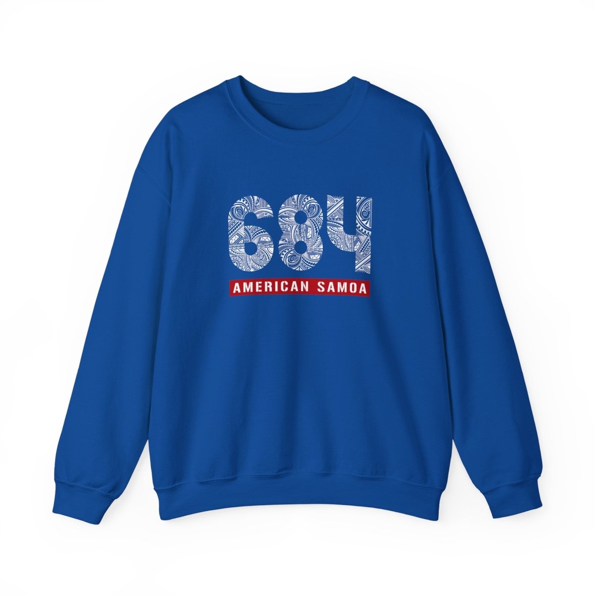 Unisex heavy sweatshirt by Monster Digital, dark heather color, personalized American Samoa 684 design, comfortable casual wear.