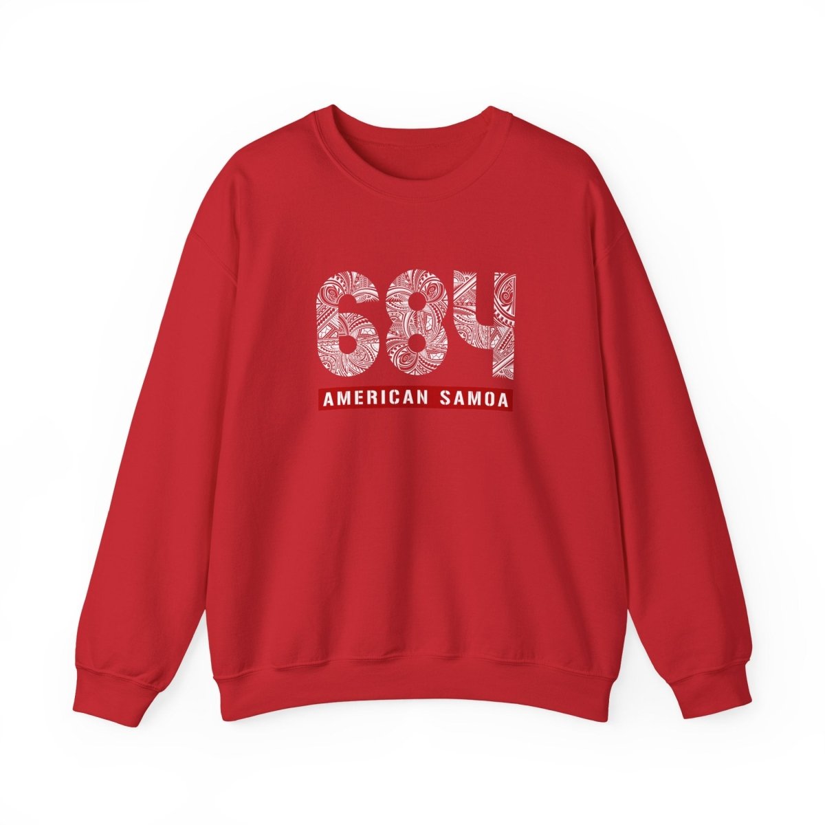 Unisex heavy sweatshirt by Monster Digital in dark heather, featuring personalized American Samoa 684 design.