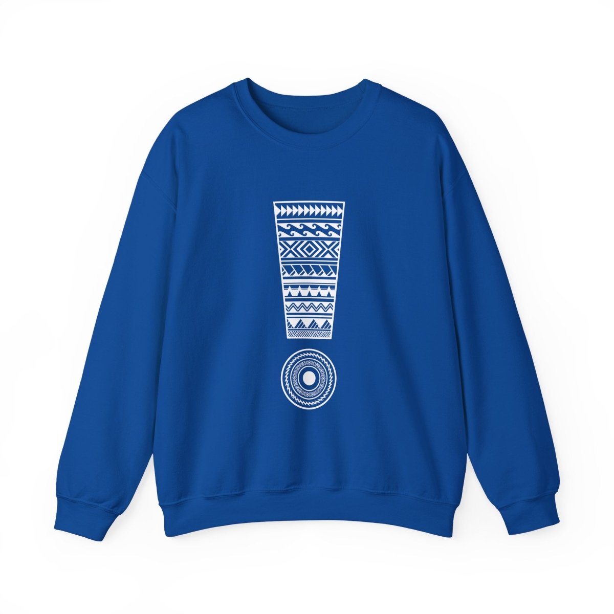 Unisex heavy sweatshirt by Monster Digital in dark heather with personalized "Exclaim" design, made in the USA.