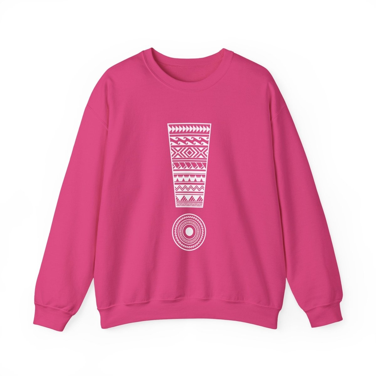 Unisex heavy dark heather sweatshirt by Monster Digital with personalized "Exclaim" design, suitable for all genders.