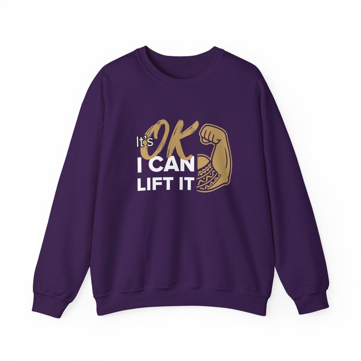 Unisex heavy dark heather sweatshirt with "I Can Lift It" personalized design by Monster Digital, casual apparel for men and women.
