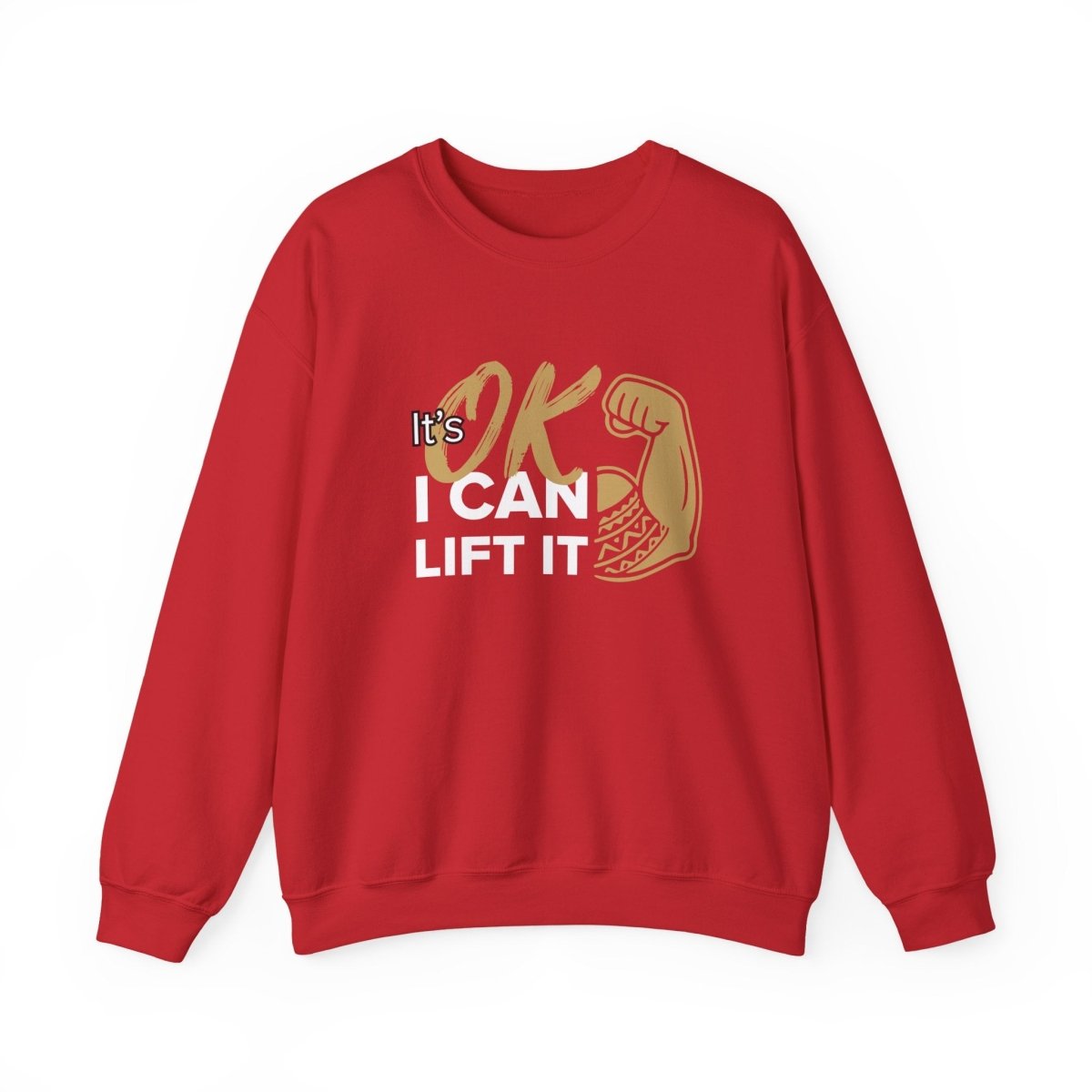 Unisex heavy dark heather sweatshirt by Monster Digital with "I Can Lift It" personalized design, suitable for casual wear.