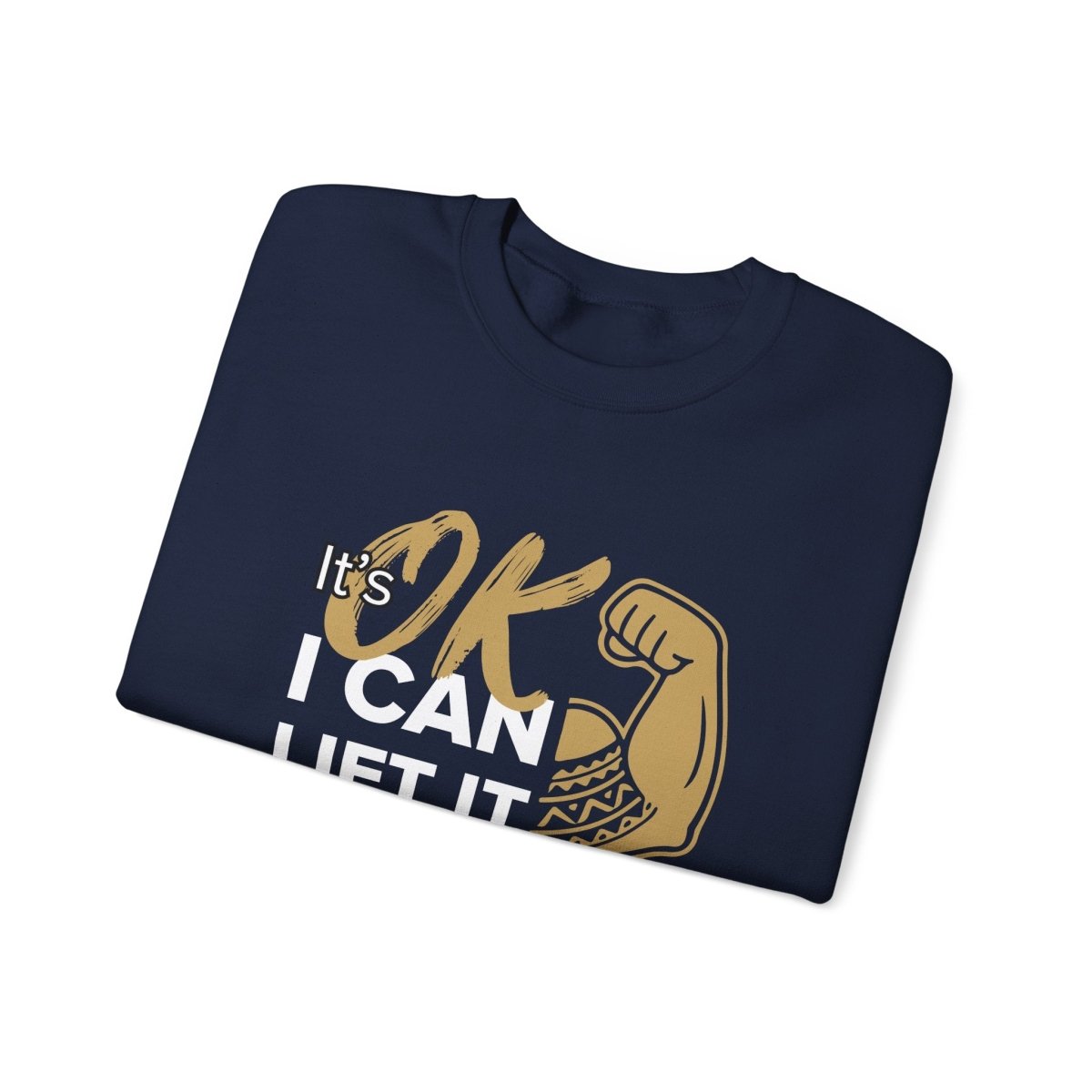 Unisex heavy dark heather sweatshirt by Monster Digital with "I Can Lift It" personalized print, casual and comfortable.