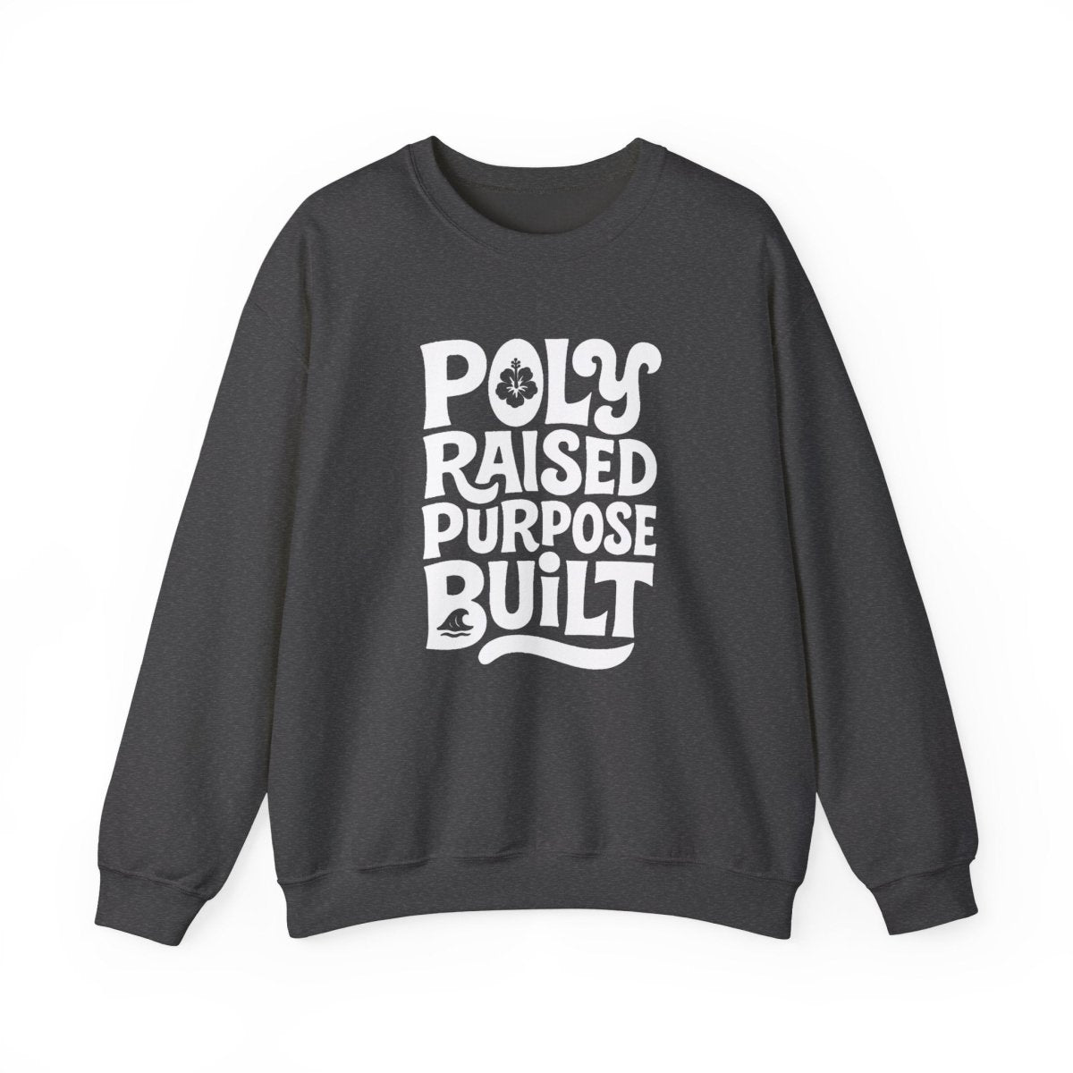 Unisex heavy sweatshirt by Monster Digital in dark heather with poly raised personalized design, suitable for all genders.