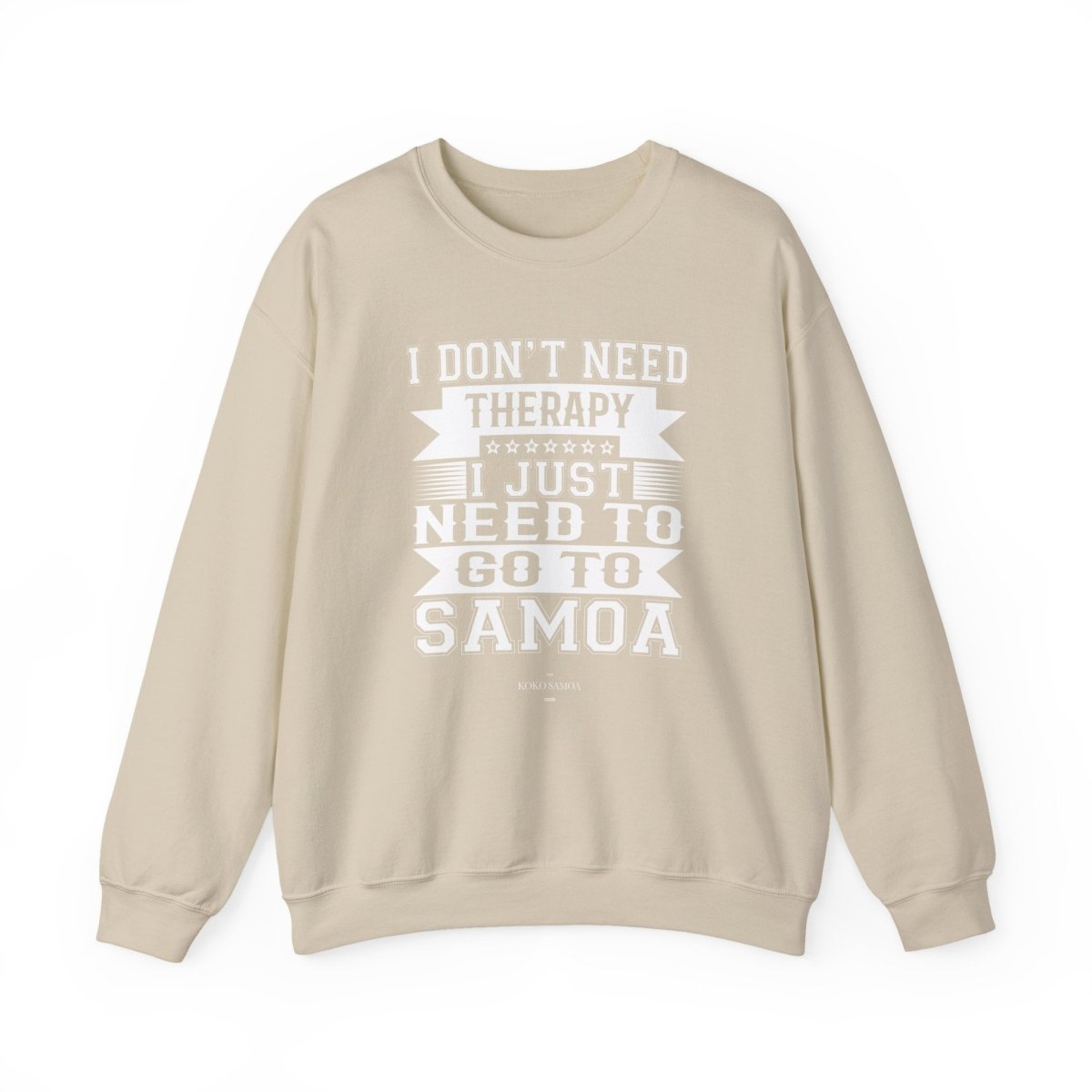 Unisex heavy digital sweatshirt featuring a personalized "Therapy" design in dark heather color.