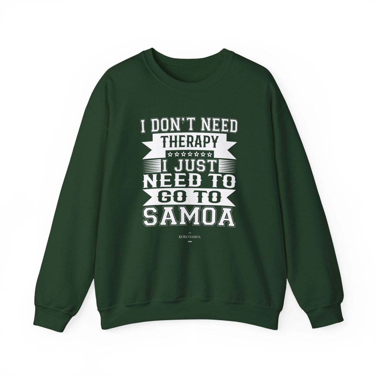 Unisex heavy sweatshirt featuring personalized therapy design on dark heather fabric.