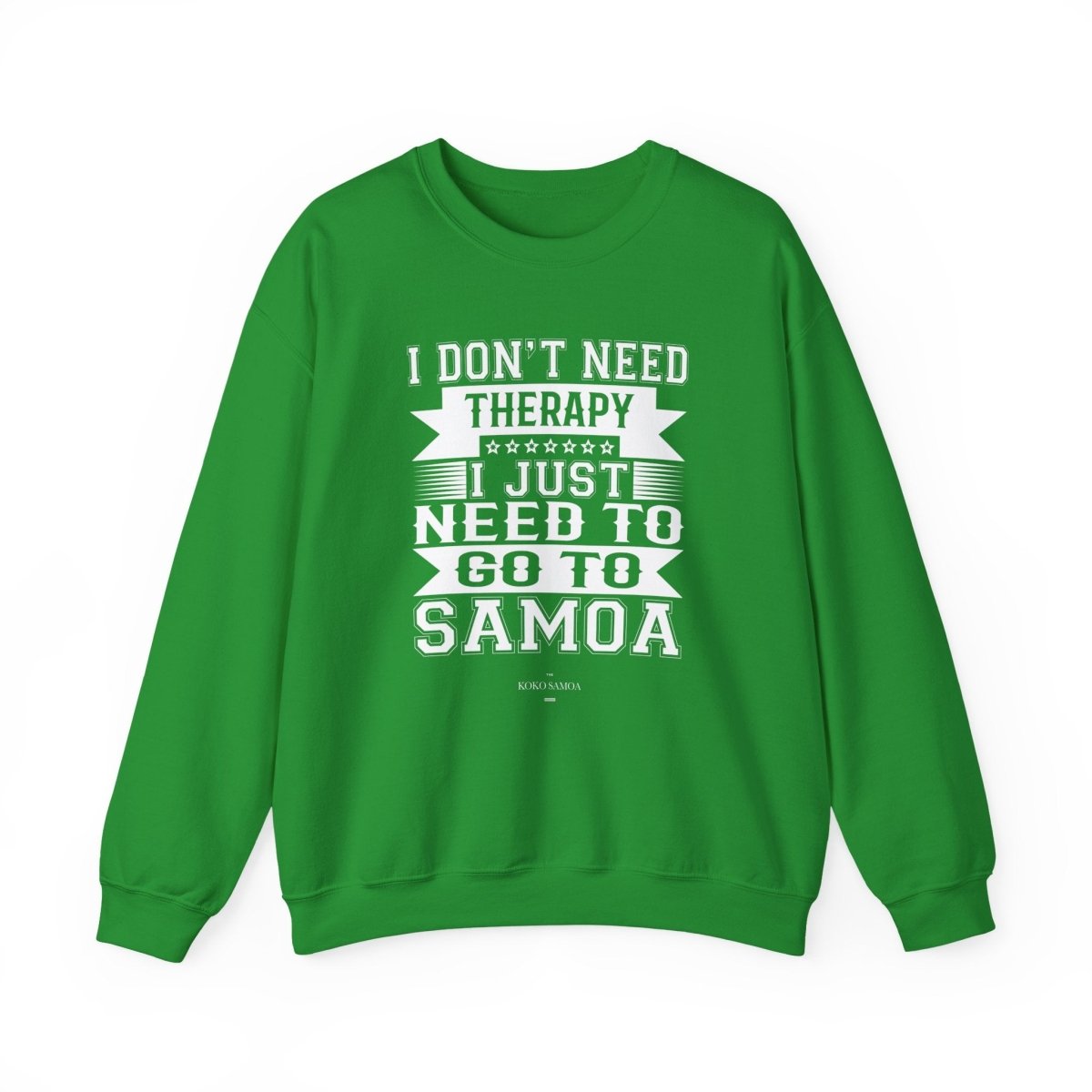 Unisex heavy sweatshirt featuring a personalized "Therapy" design in dark heather, suitable for casual wear.