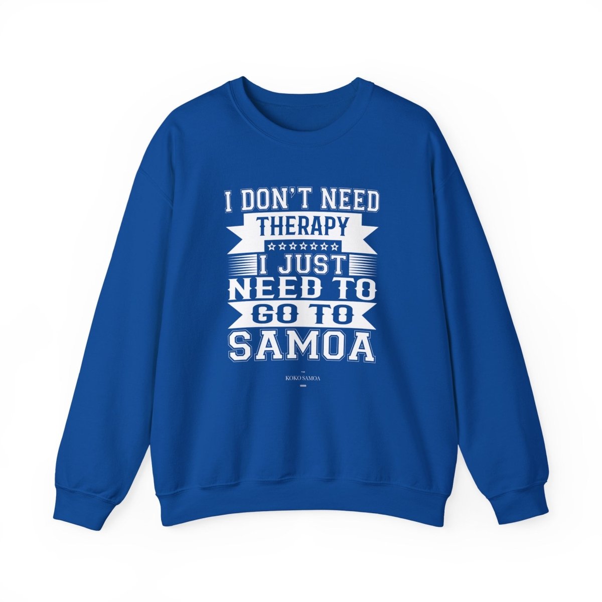Unisex heavy sweatshirt featuring a personalized therapy design on dark heather fabric.