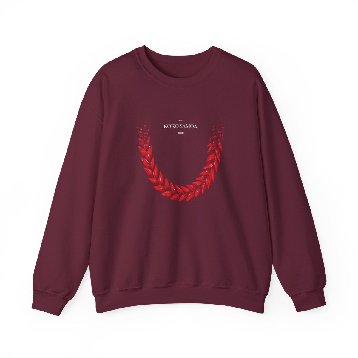 Unisex heavy maroon sweatshirt by Monster Digital featuring Ula Fala design, casual fit, and soft fabric.