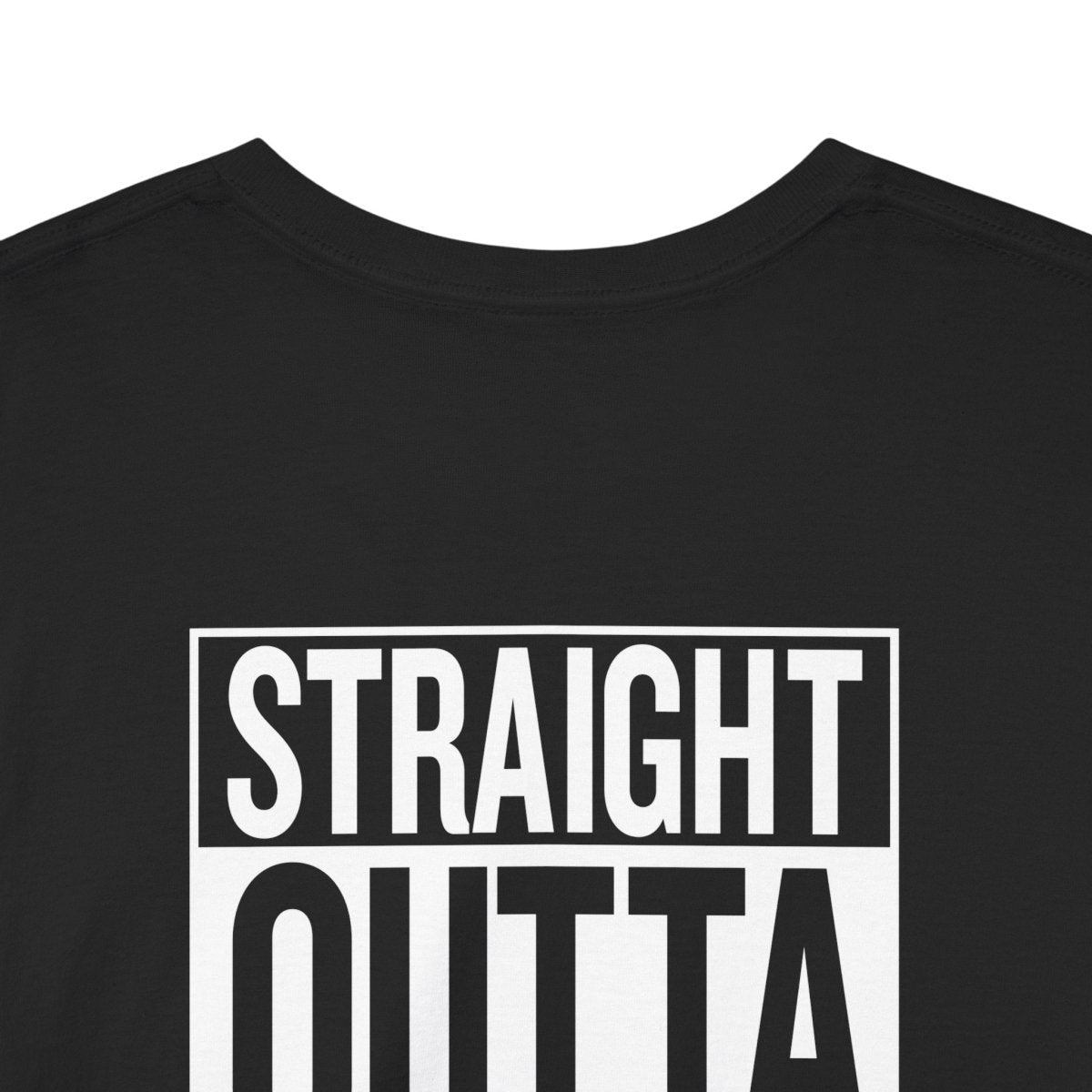 Black heavy unisex tee with the Straight Outta Samoa print, The Koko Samoa