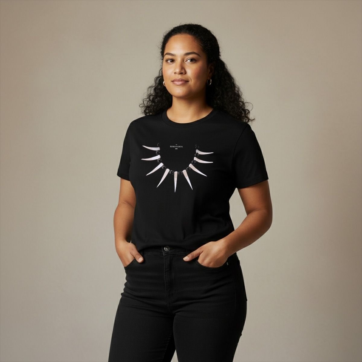 Black heavy unisex tee with the Ula Nifo print, The Koko Samoa