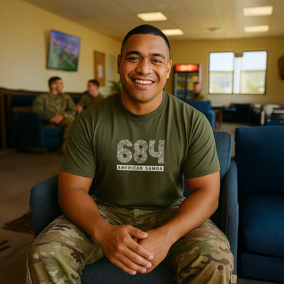 Heavy Unisex Tee - American Samoa 684 - AU/NZ/USA - The Koko Samoa