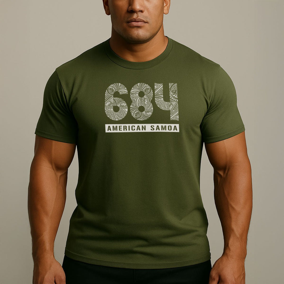 Charcoal unisex heavy tee by Monster Digital featuring American Samoa 684 design, casual shirt for men and women.