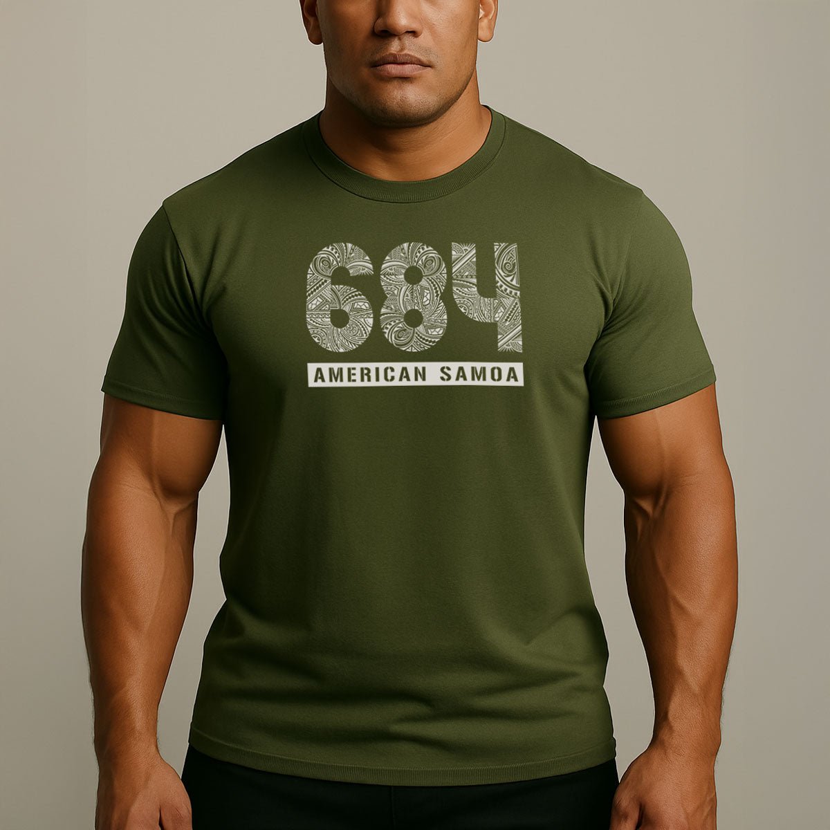 Charcoal unisex heavy T-shirt by Monster Digital featuring American Samoa 684 design, casual fit for men and women.