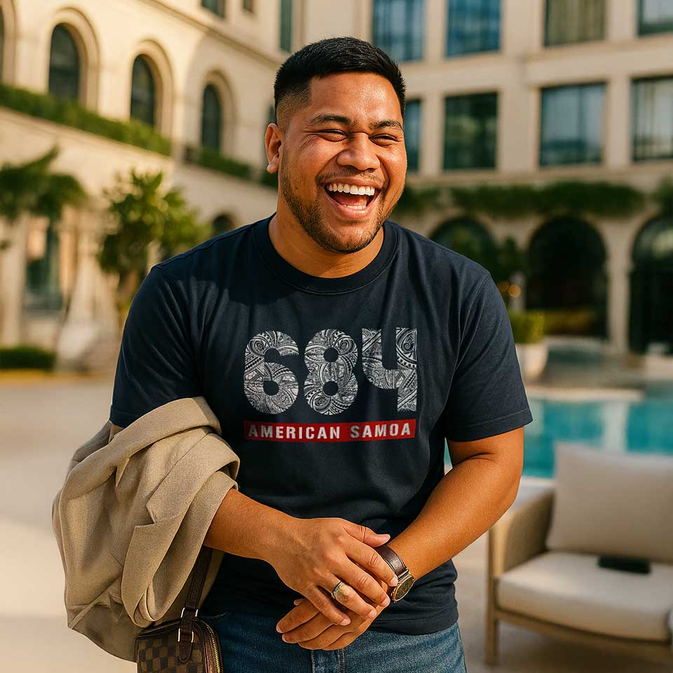 Charcoal unisex heavy T-shirt by Monster Digital featuring American Samoa 684 graphic design.