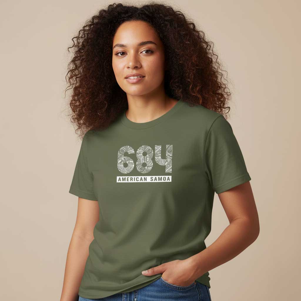 Charcoal unisex heavy tee by Monster Digital featuring American Samoa 684 design, casual and comfortable unisex T-shirt.