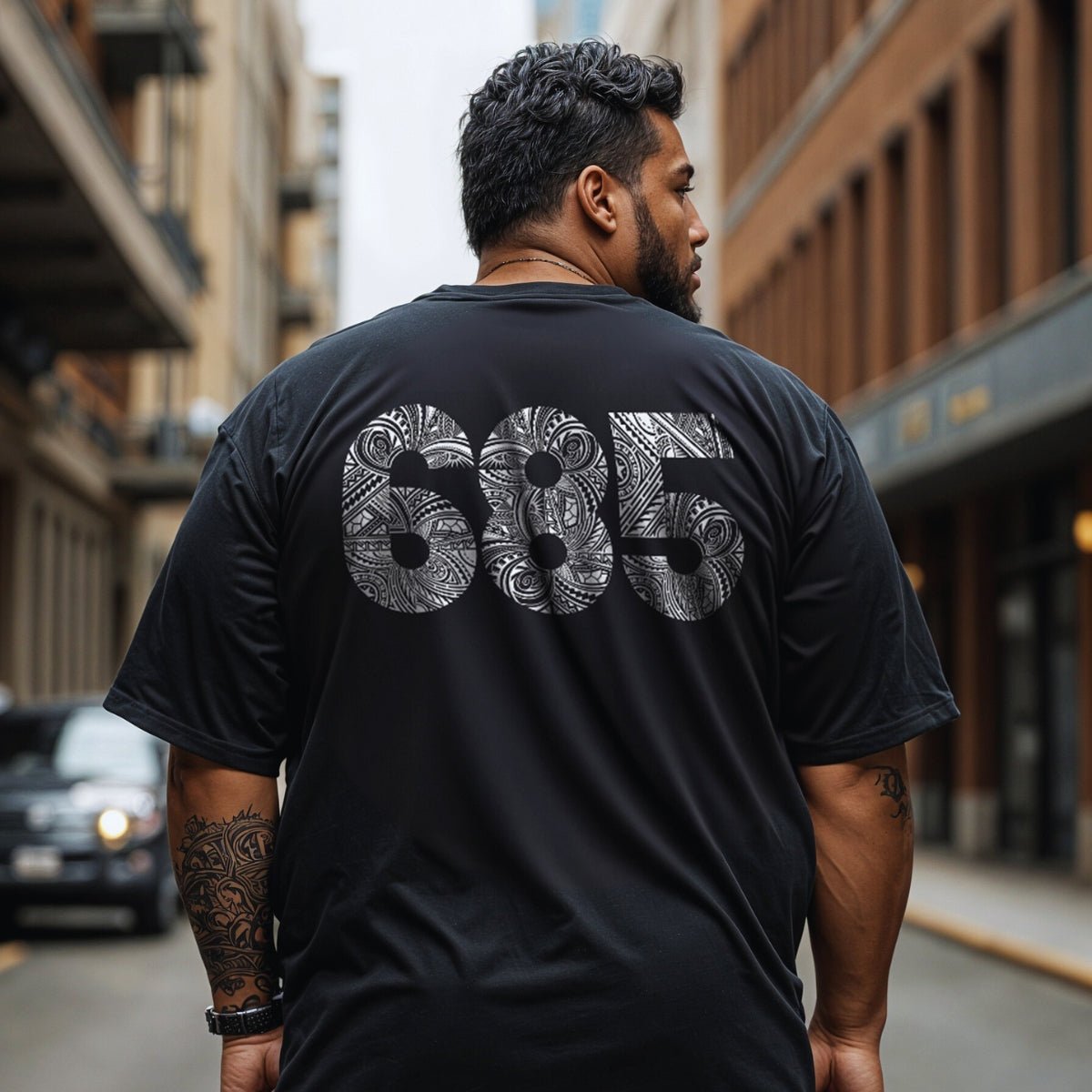 White Monster Digital unisex heavy T-shirt with printed design, size S, featuring the product code 685 and USA branding.