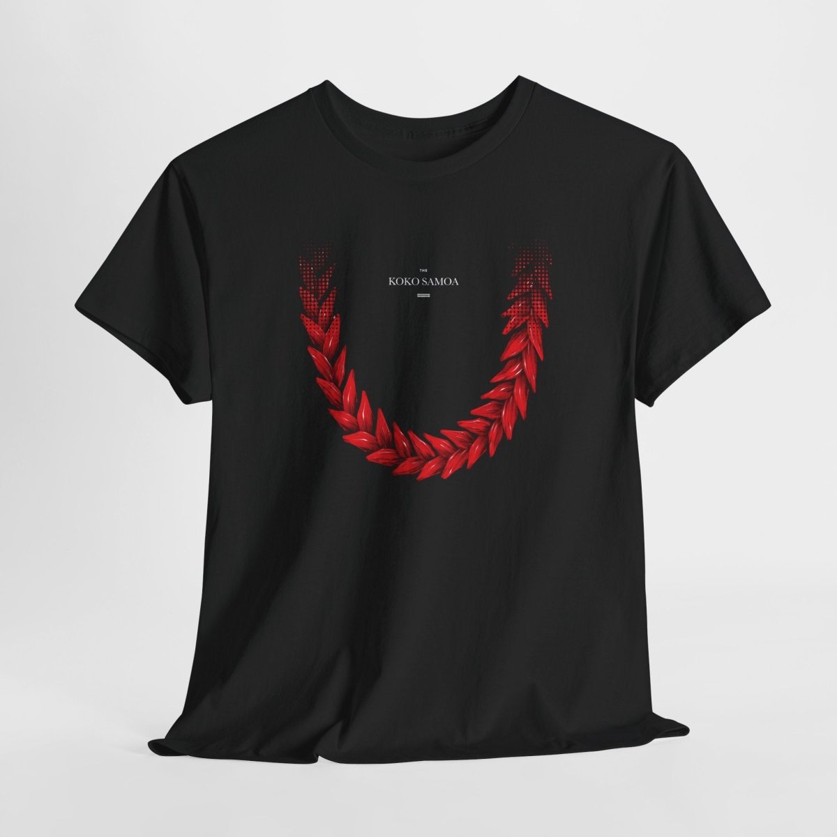 White Monster Digital unisex heavy tee featuring Ula Fala design, made in the USA, casual and comfortable unisex T-shirt.