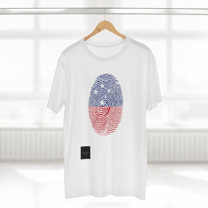 Black unisex soft tee by Monster Digital featuring My Identity USA branding, casual comfortable T-shirt for all genders.