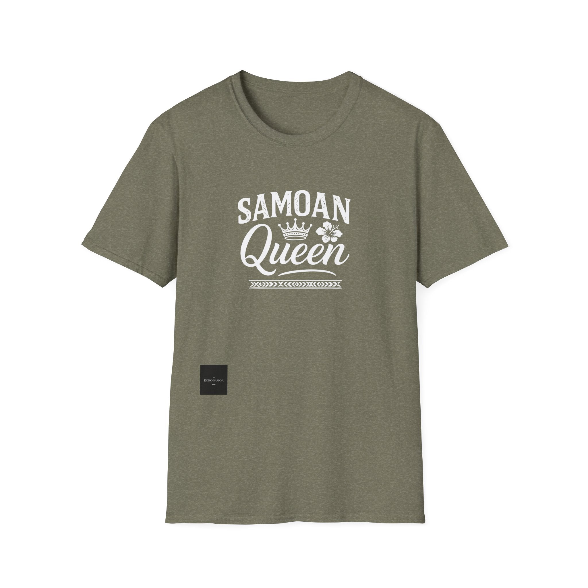 Black unisex soft women's tee featuring a Samoan Queen design by Monster Digital, perfect for casual wear.