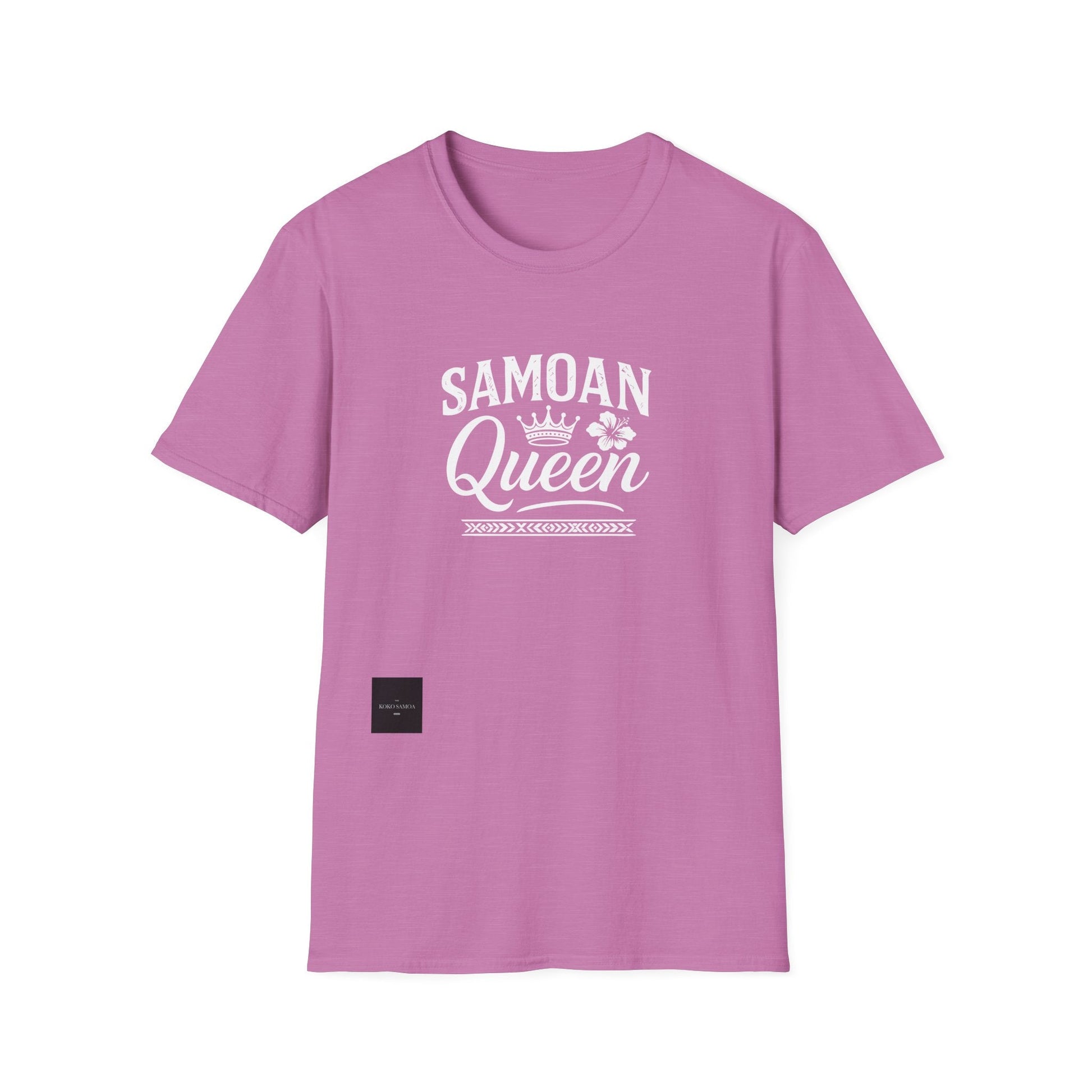 Black unisex soft women's tee by Monster Digital featuring a Samoan Queen design for women and men.