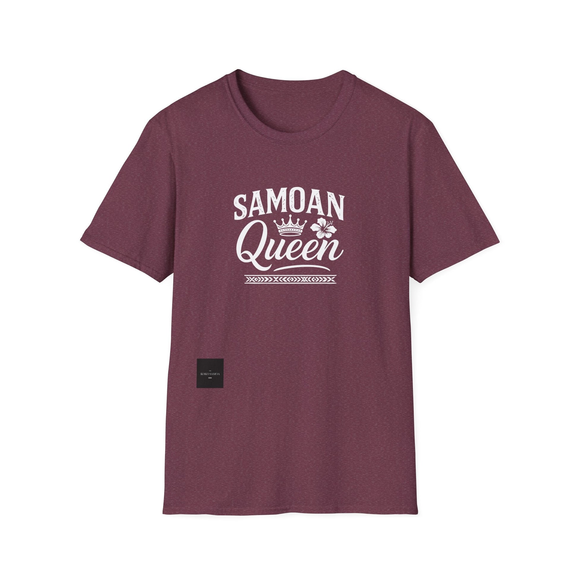 Black unisex soft women's tee from Monster Digital featuring Samoan Queen USA print.