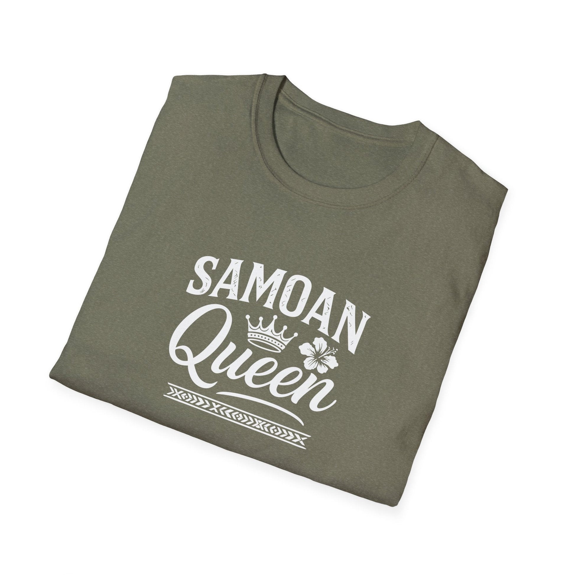 Black unisex soft women's tee featuring a Samoan Queen design by Monster Digital, showcasing comfortable casual style.