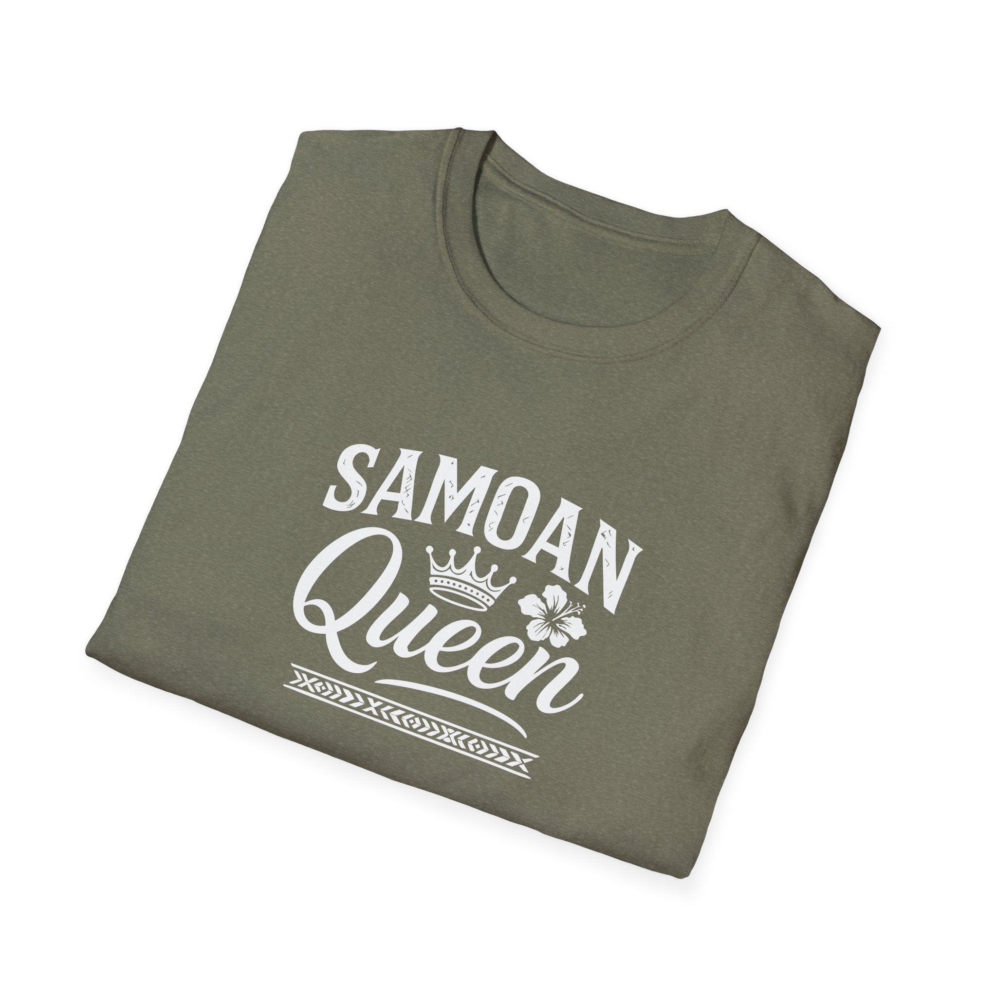 Black unisex soft women's tee featuring a Samoan Queen design by Monster Digital, showcasing comfortable casual style.
