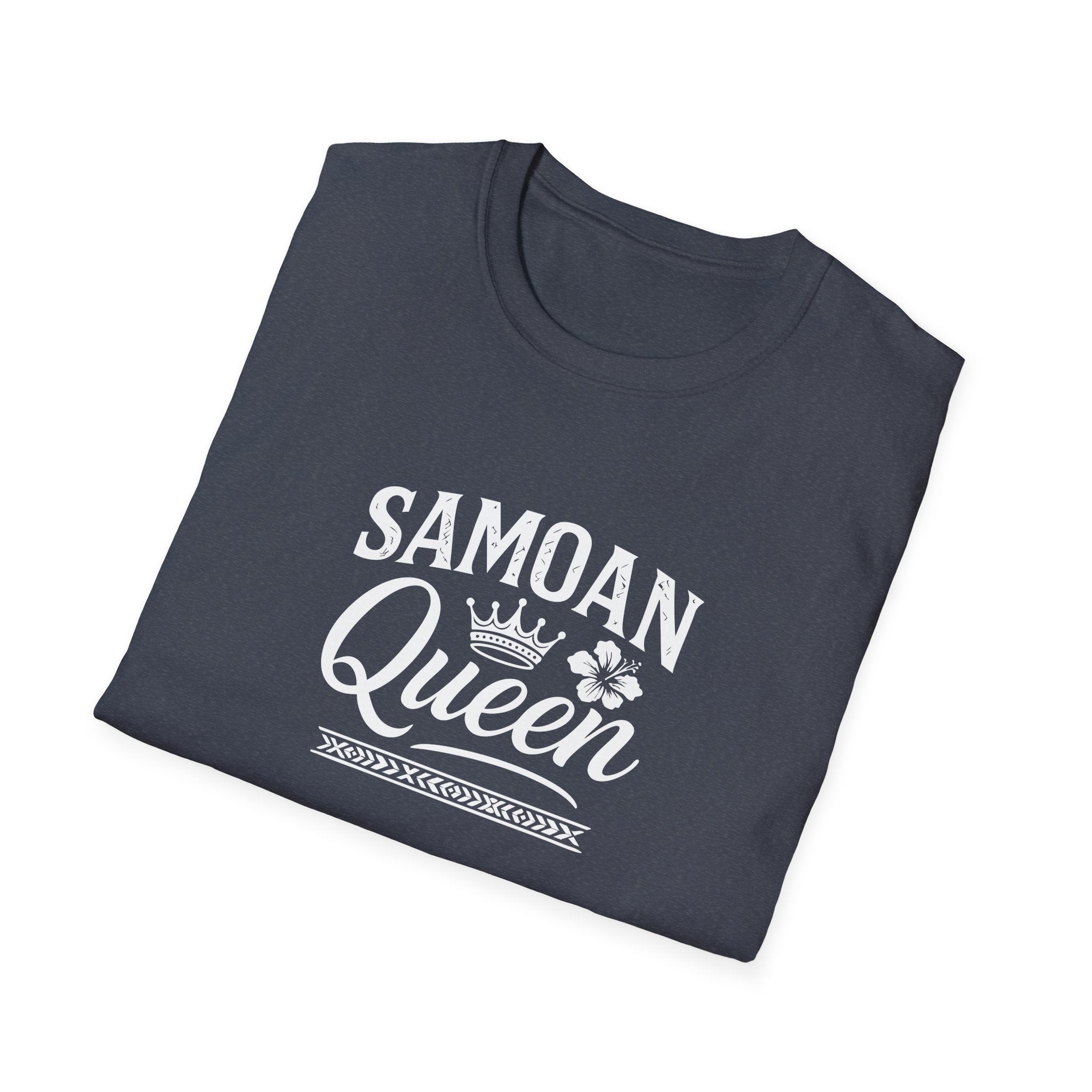 Black unisex soft women's tee featuring a Samoan Queen design, made by Monster Digital, showcasing comfortable casual style.