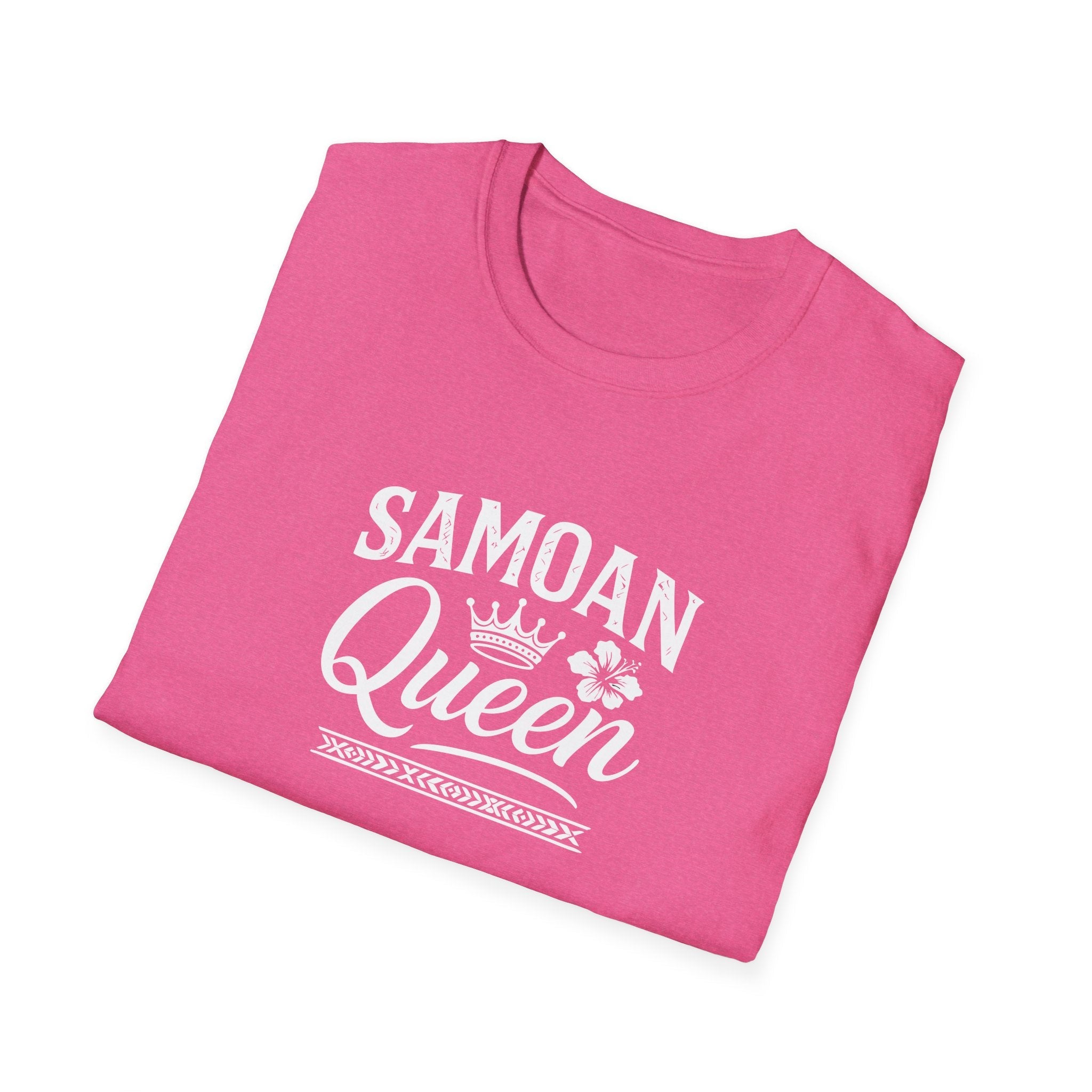 Black unisex soft women's tee by Monster Digital featuring Samoan Queen design, comfortable casual apparel.