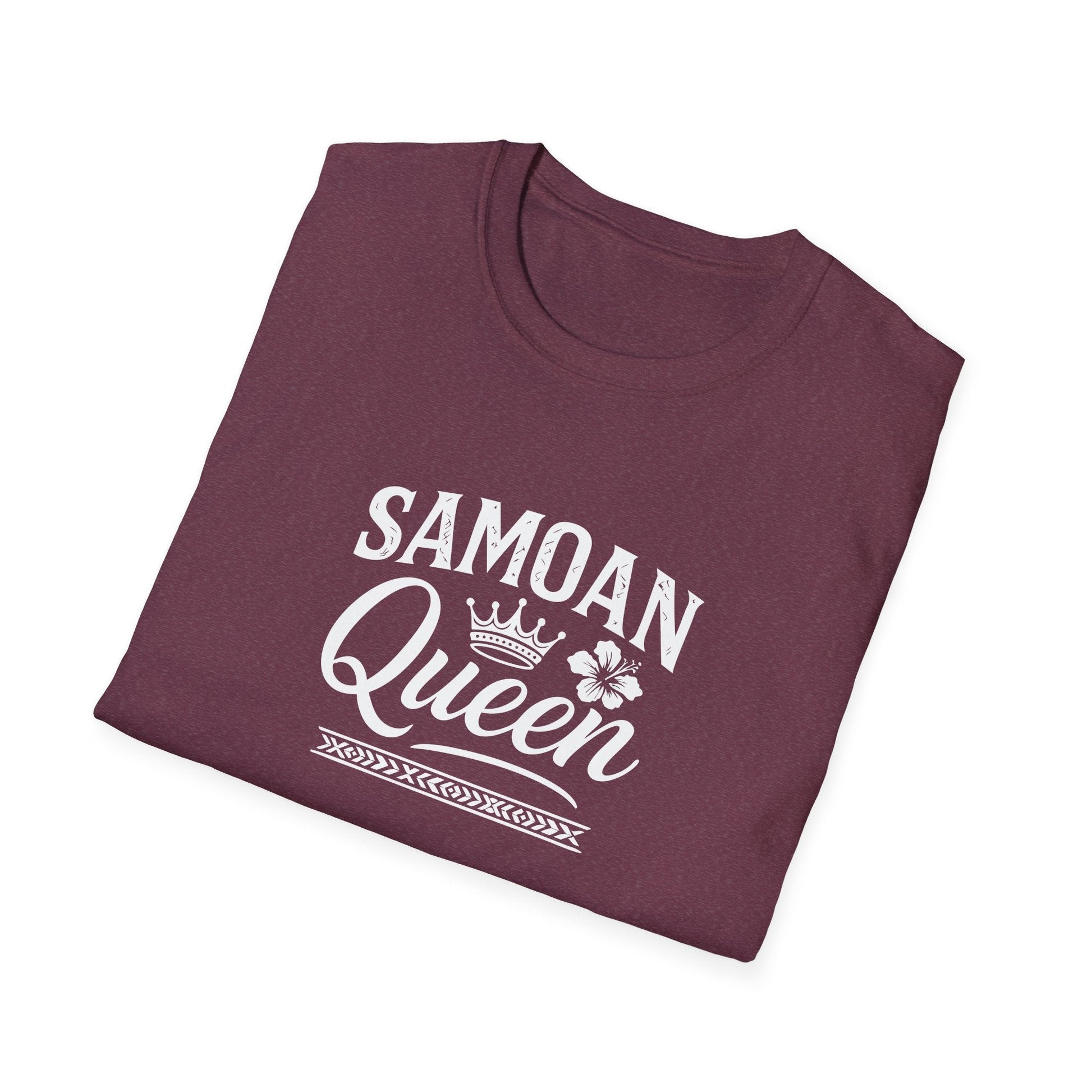 Black unisex soft tee by Monster Digital featuring a Samoan Queen design, perfect for casual wear and comfortable fit.