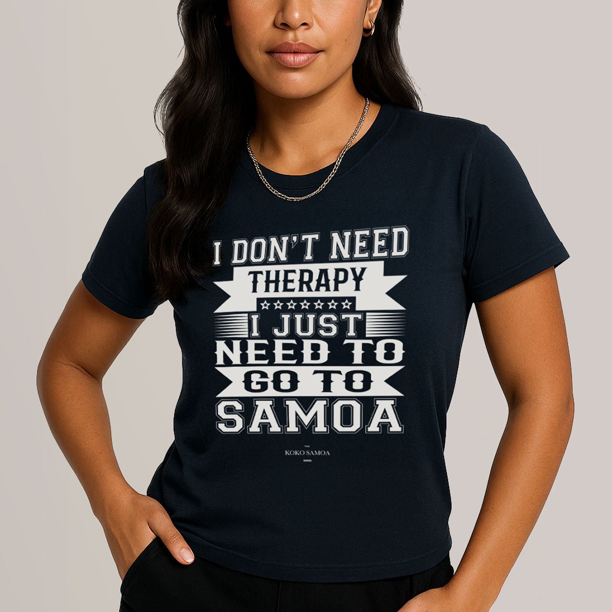 Soft unisex Samoan Therapy tee in charcoal from The Print Bar, featuring a comfortable fit and casual style.