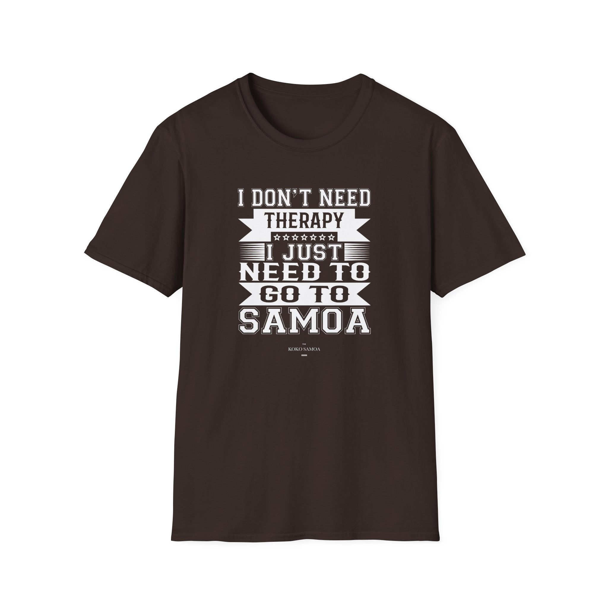 Soft unisex Samoan Therapy T-shirt by Monster Digital in charcoal, showcasing a comfortable fit and casual style.