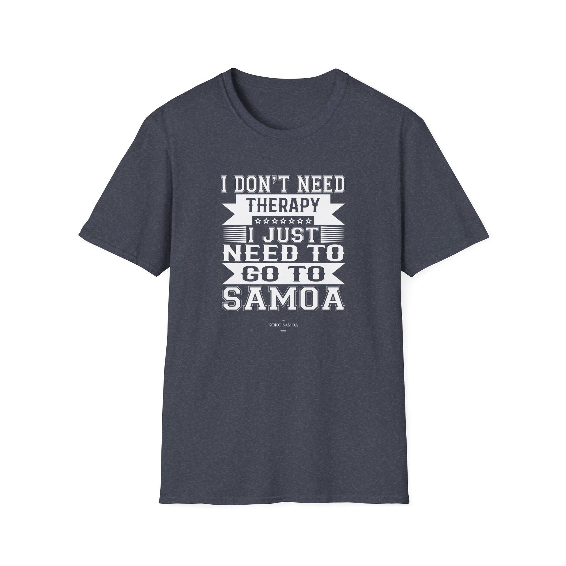 Soft unisex Samoan Therapy T-shirt by Monster Digital in charcoal, featuring comfortable fabric and casual fit.