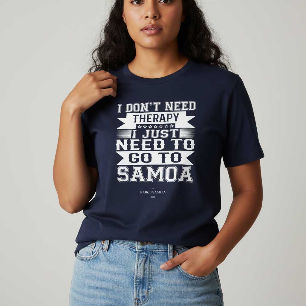 Unisex charcoal soft tee from The Print Bar featuring Samoan Therapy design, casual fit and comfortable fabric.