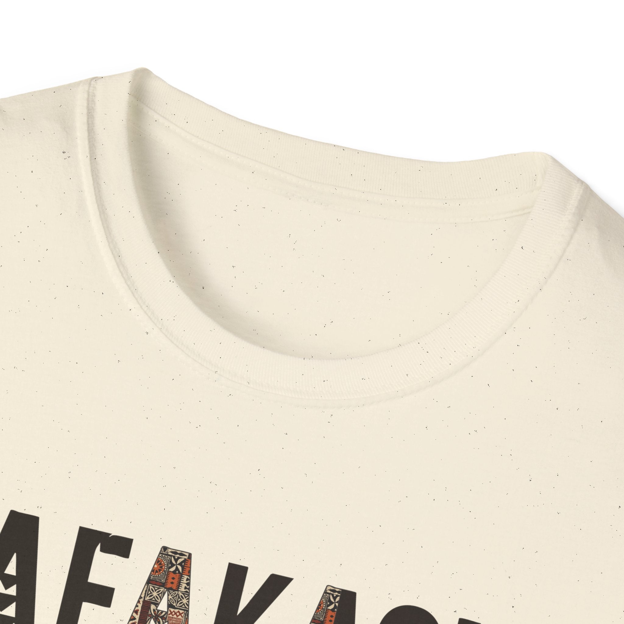 White unisex soft tee from Monster Digital featuring the Afakasi design, comfortable cotton fabric, and casual fit.