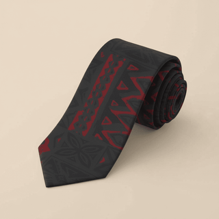 Red Elei necktie, stylish accessories for AU, NZ, and USA, featuring a vibrant red pattern suitable for formal wear.
