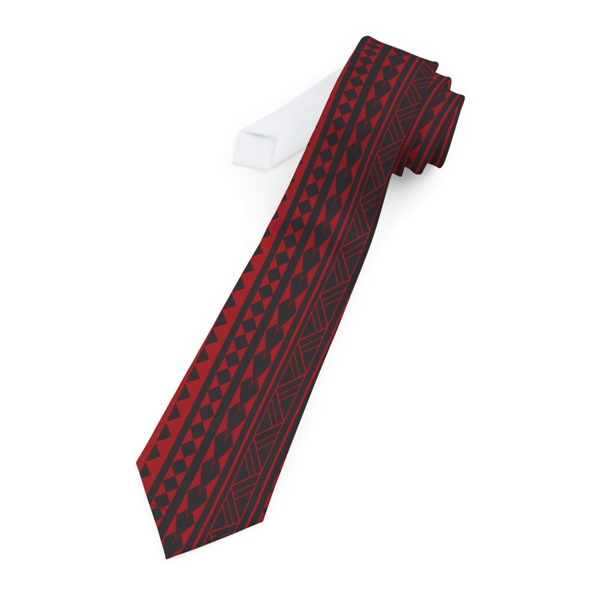 Red Warrior necktie, stylish accessories in vibrant red with a detailed warrior design, suitable for AU, NZ, and USA.