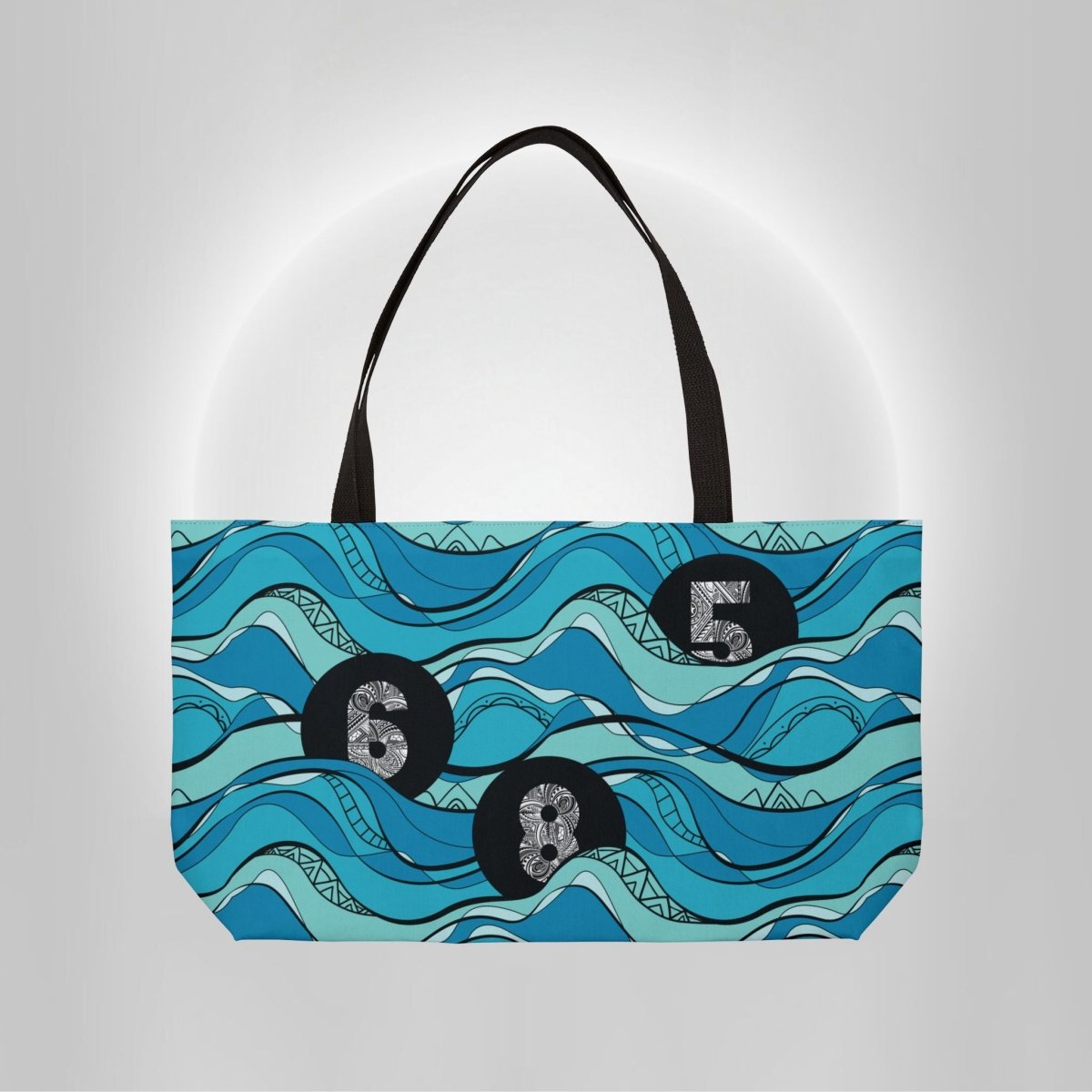 MWW on Demand Tote Weekender Bag in Ocean Wave, 24x13 inches, stylish canvas tote for travel and daily use