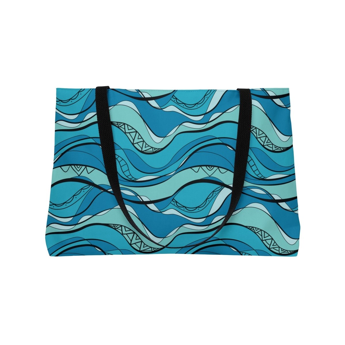 Tote Weekender Bag in Ocean Wave design, 24x13 inches, stylish and spacious for travel and daily use.