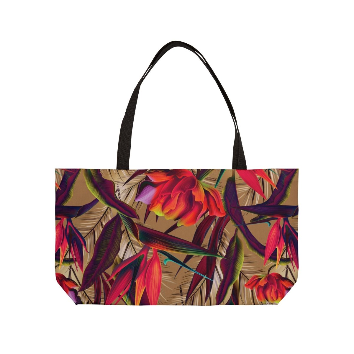 Tote Weekender Bag 685 Paradise in vibrant tropical print, 24x13 inches, ideal for travel and casual use.