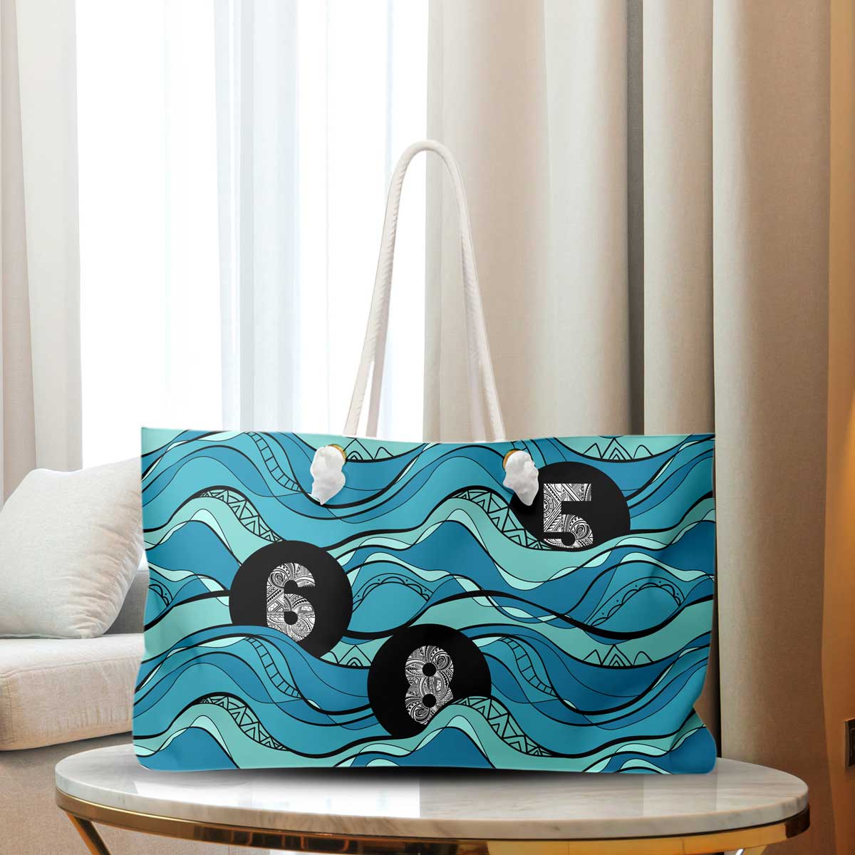 MWW on Demand Ocean Wave Weekender Bag with 24x13 inch size, durable fabric, and stylish design for travel and weekend trips