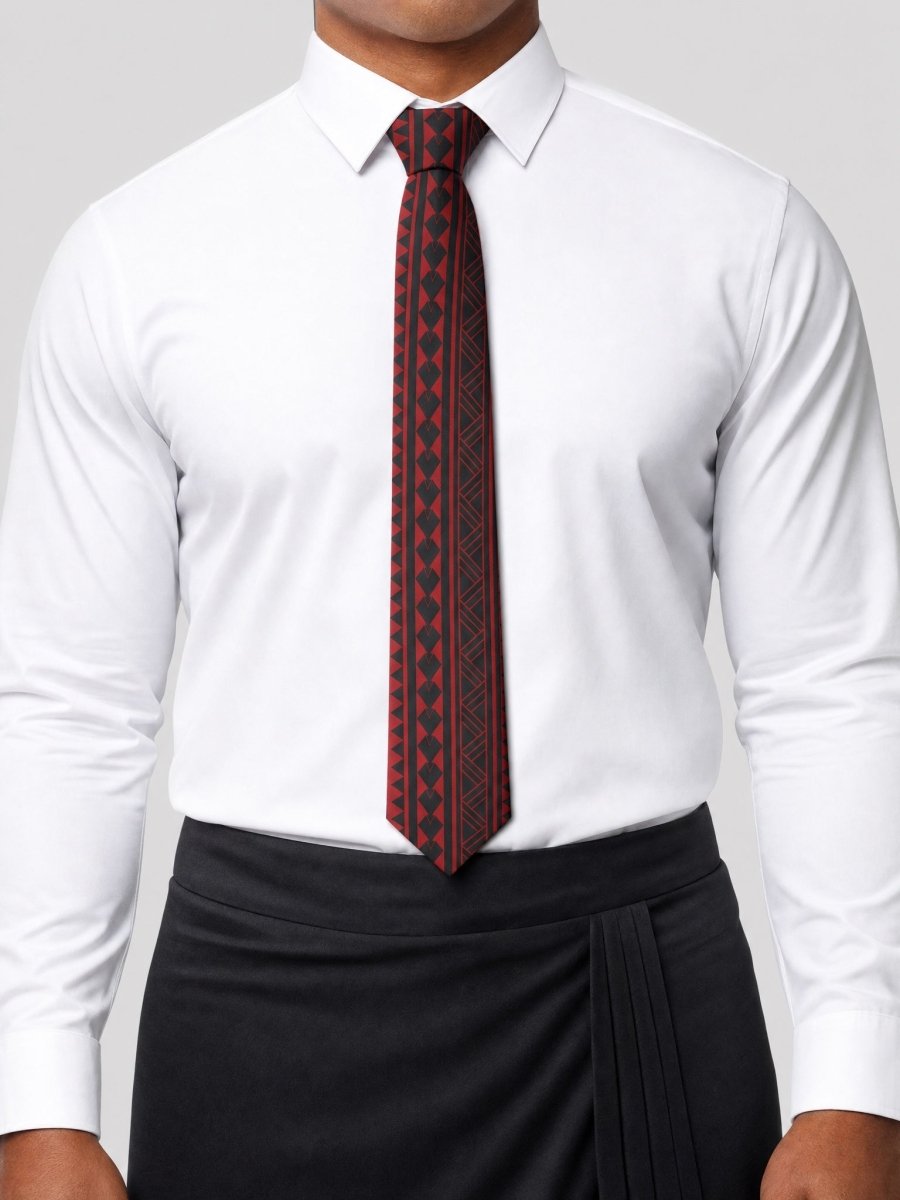Necktie - Red & Black Warrior - AU/NZ/USA - The Koko Samoa