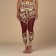 PasifikaOne High Waisted Leggings - Fiji Red - USA - The Koko Samoa