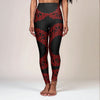 PasifikaOne High Waisted Yoga Leggings - Tonga Black & Red - USA - The Koko Samoa