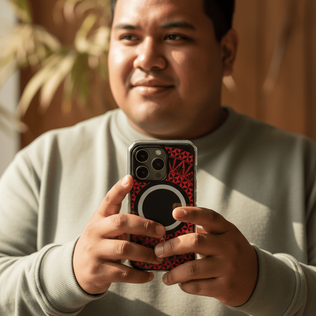 PasifikaOne MagSafe iPhone ClearCase - Tongan Redleaf - AU/NZ/USA - The Koko Samoa