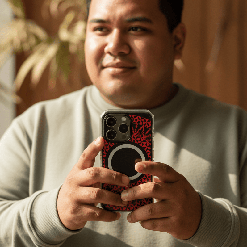 PasifikaOne MagSafe iPhone ClearCase - Tongan Redleaf - AU/NZ/USA - The Koko Samoa