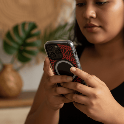 PasifikaOne MagSafe iPhone ClearCase - Tongan Redleaf - AU/NZ/USA - The Koko Samoa